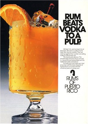 Publicité magazine originale de Rums of Puerto Rico utilisée comme référence